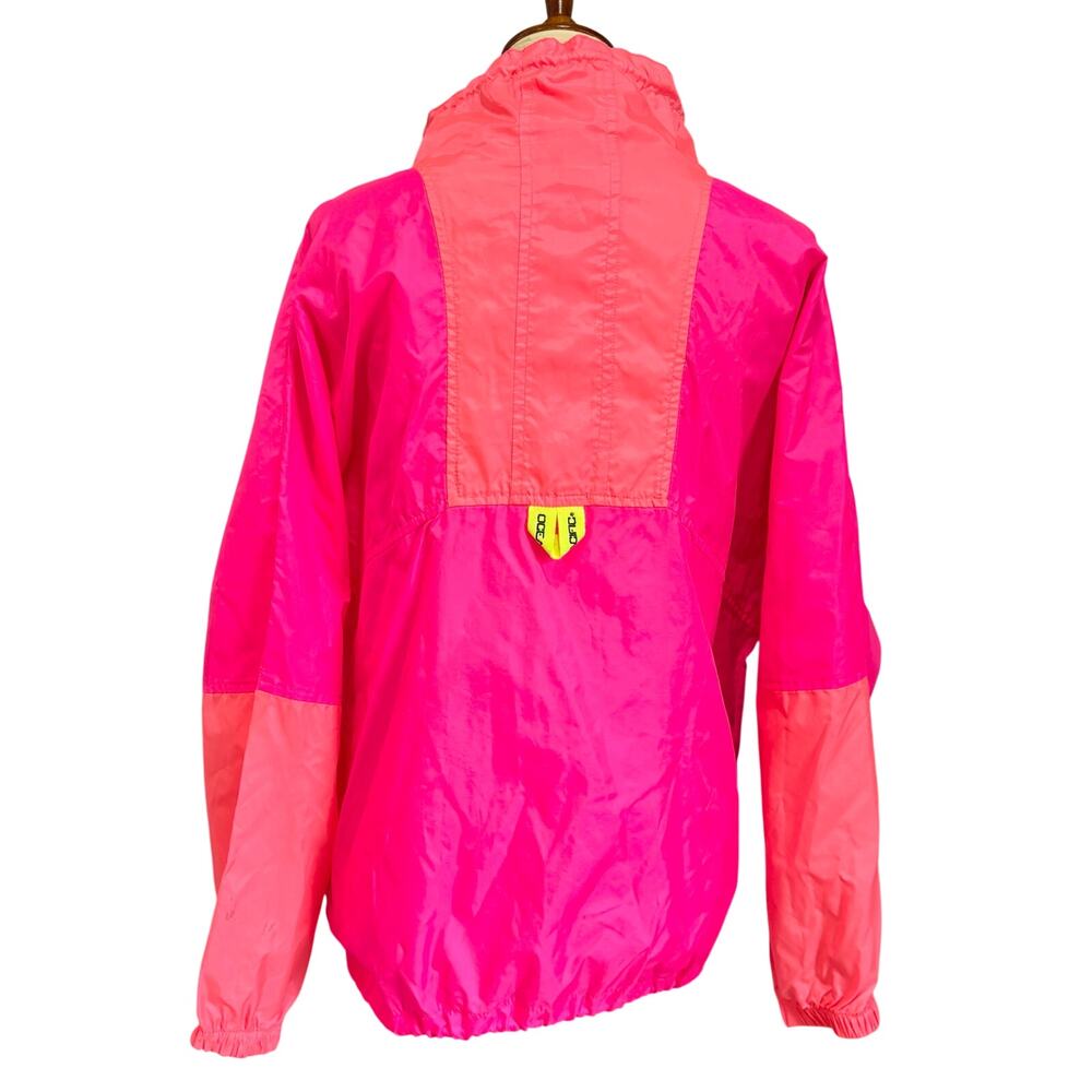 90s Ocean Pacific OP Neon Pink Windbreaker Pullover Half-Zip Jacket, Size M - Picture 4 of 8